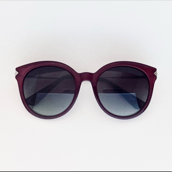 NWOT CAXMAN ROUND CAT-EYE RETRO STYLE HD POLARIZED SUNGLASSES | BURGUNDY/BLACK - Picture 3 of 16